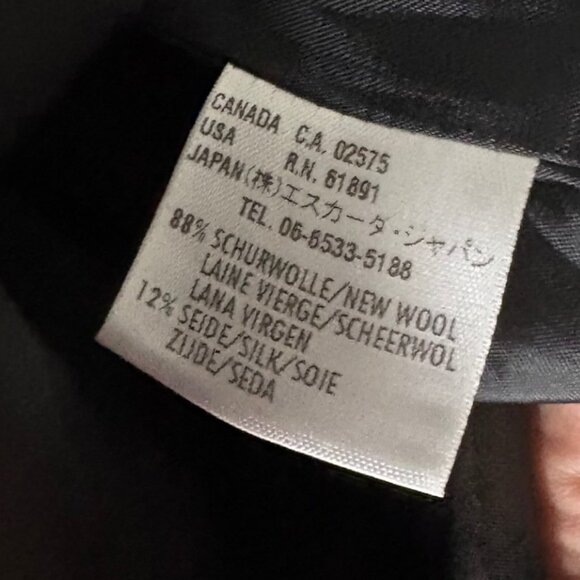 Escada Black Pinstripe Blazer Wool Silk Blend Size 34 - Picture 15 of 16